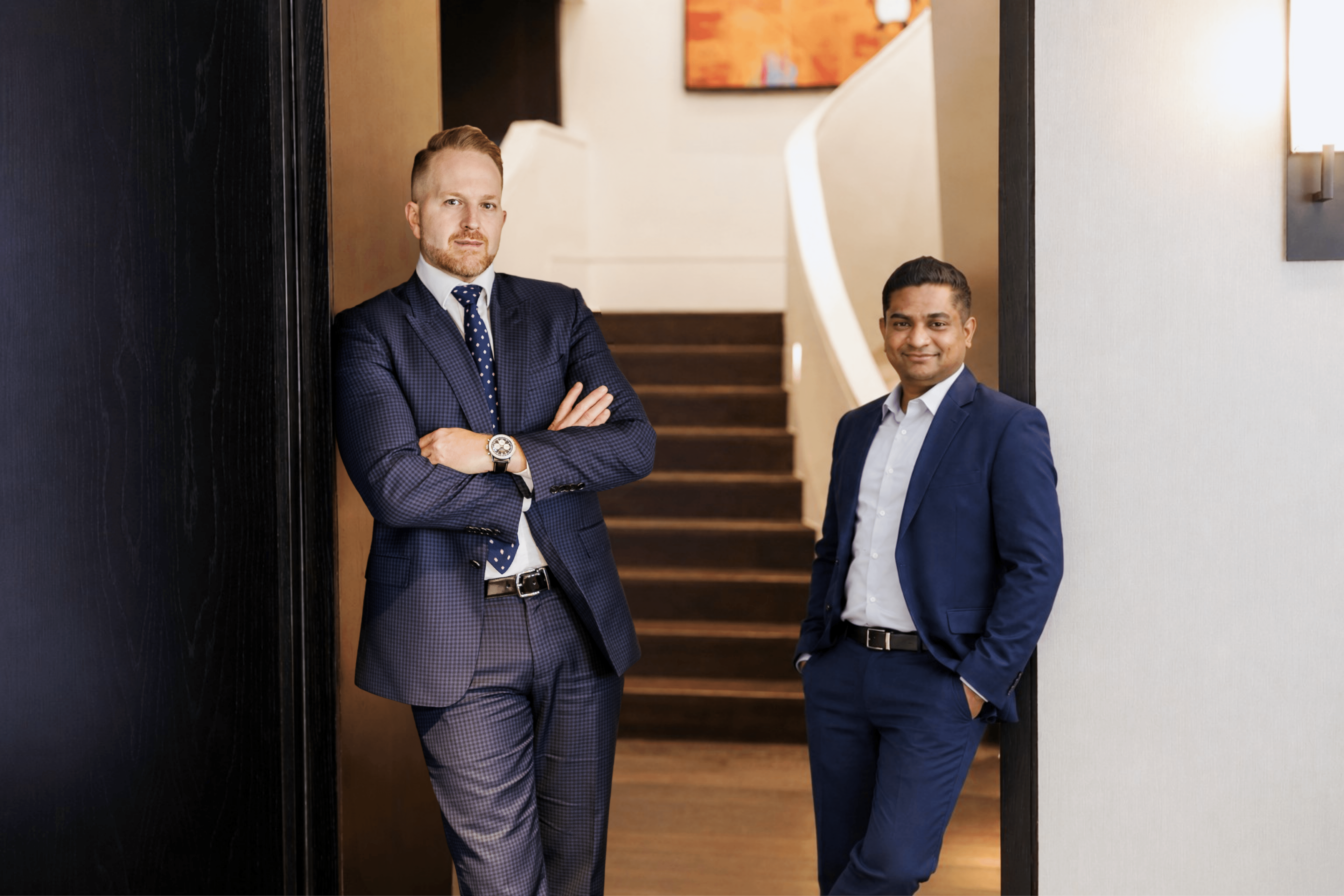 Ewan Ramsey and Dr Prabath Morawakage PhD at the Ramsey Property Wealth office